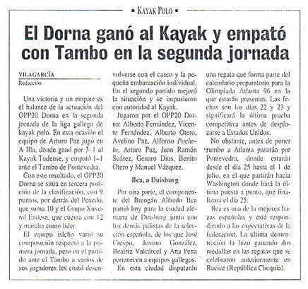 Prensa El Dorna ganó al Kayak y empató con Tambo en la segunda jornada