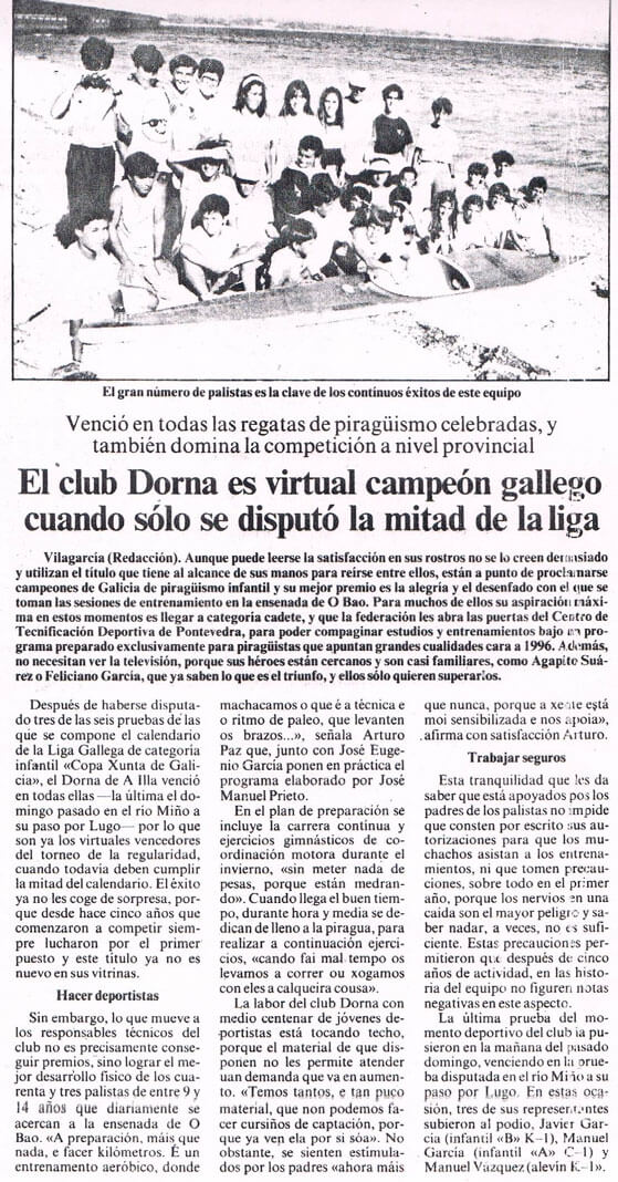 Prensa El club Dorna es virtual campeón gallego cuando sólo se disputó la mitad de la liga