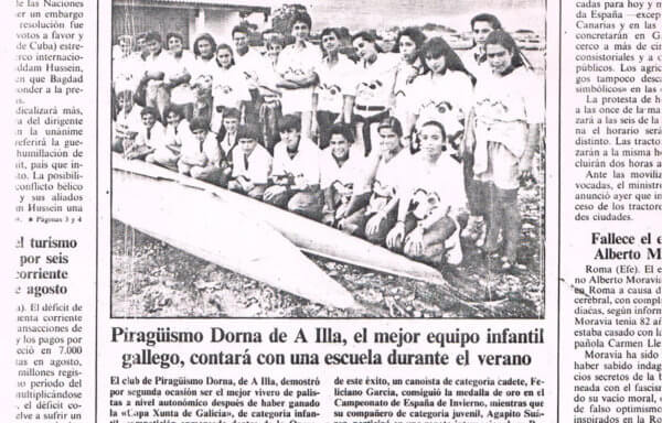 Prensa Piragüismo Dorna de A Illa, el mejor equipo infantil gallego, contará con una escuela durante el verano