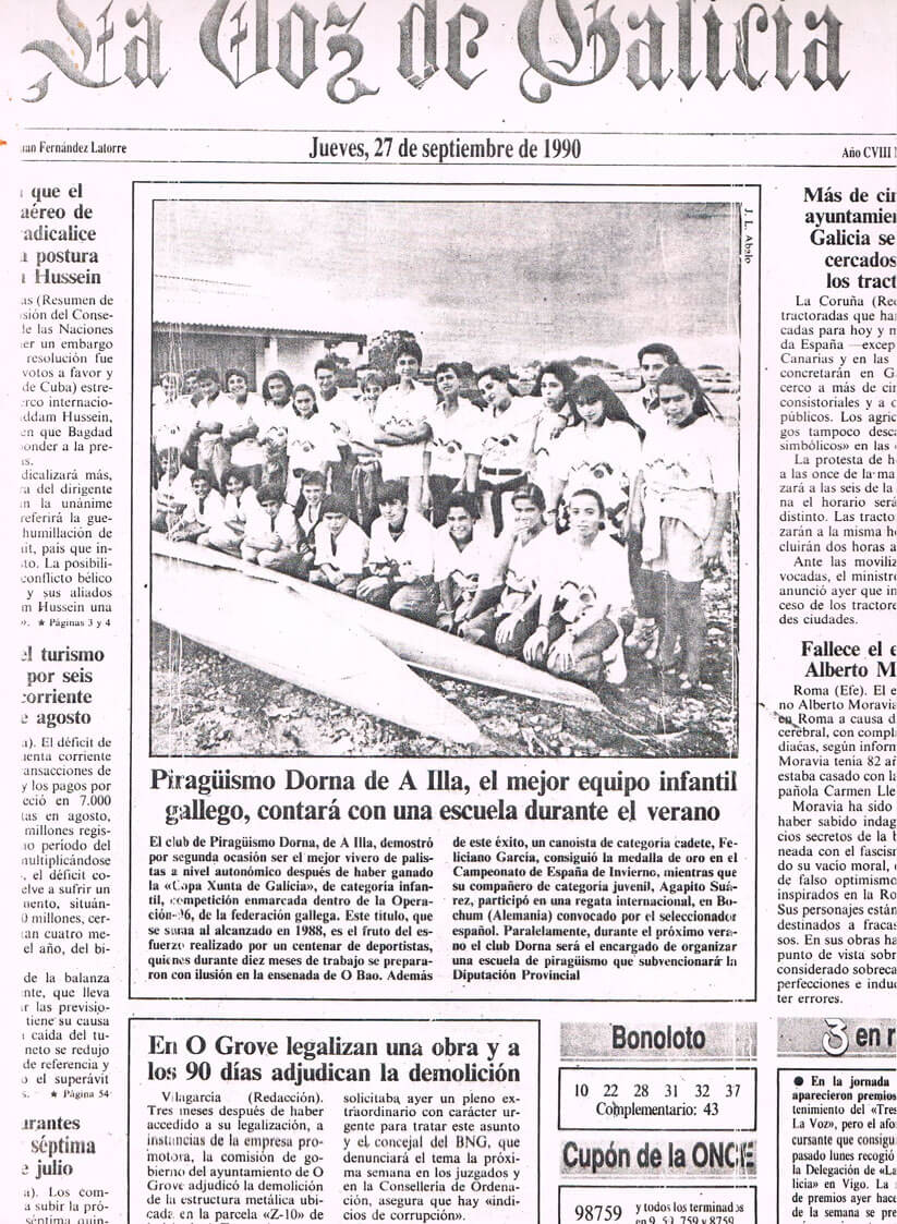 Prensa Piragüismo Dorna de A Illa, el mejor equipo infantil gallego, contará con una escuela durante el verano