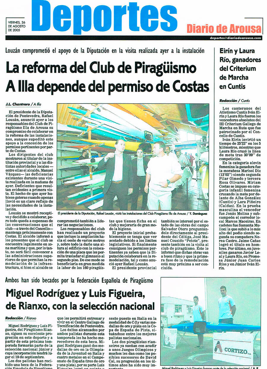 Prensa La reforma del Club de Piragüismo A Illa depende del permiso de Costas